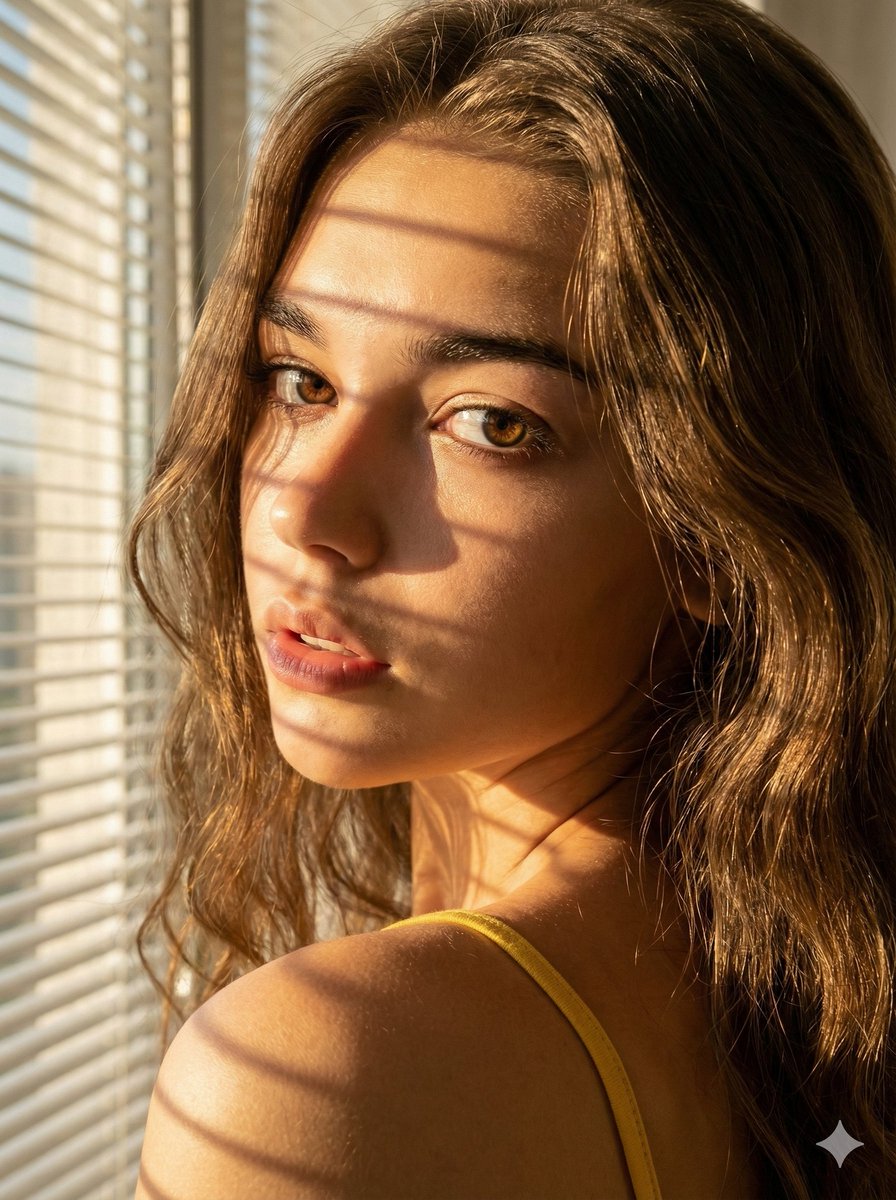 Golden Light Through Blinds