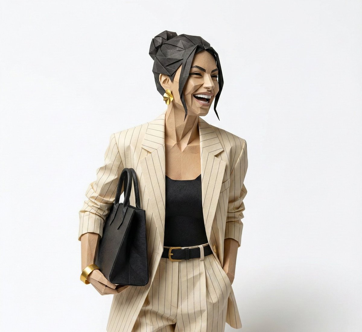 Hyper-Realistic Origami Portrait Art