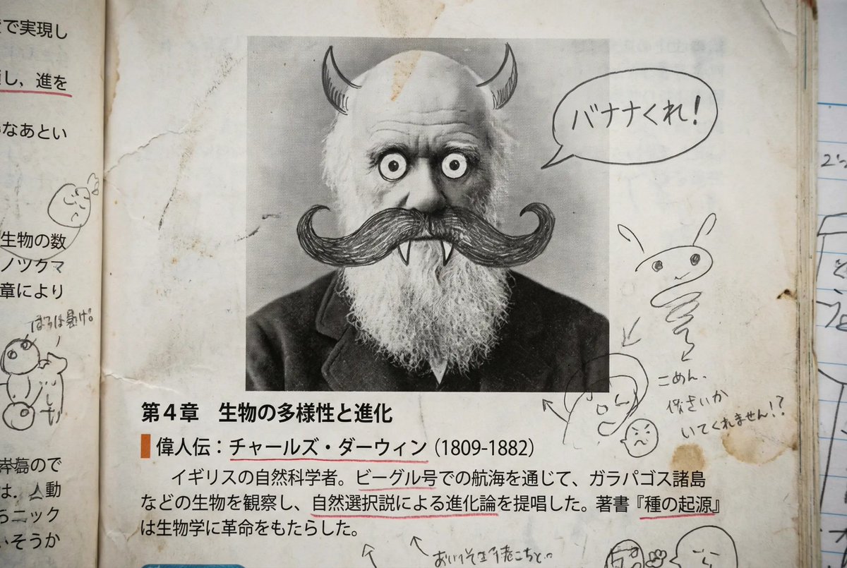 Doodled Japanese History Textbook Pages