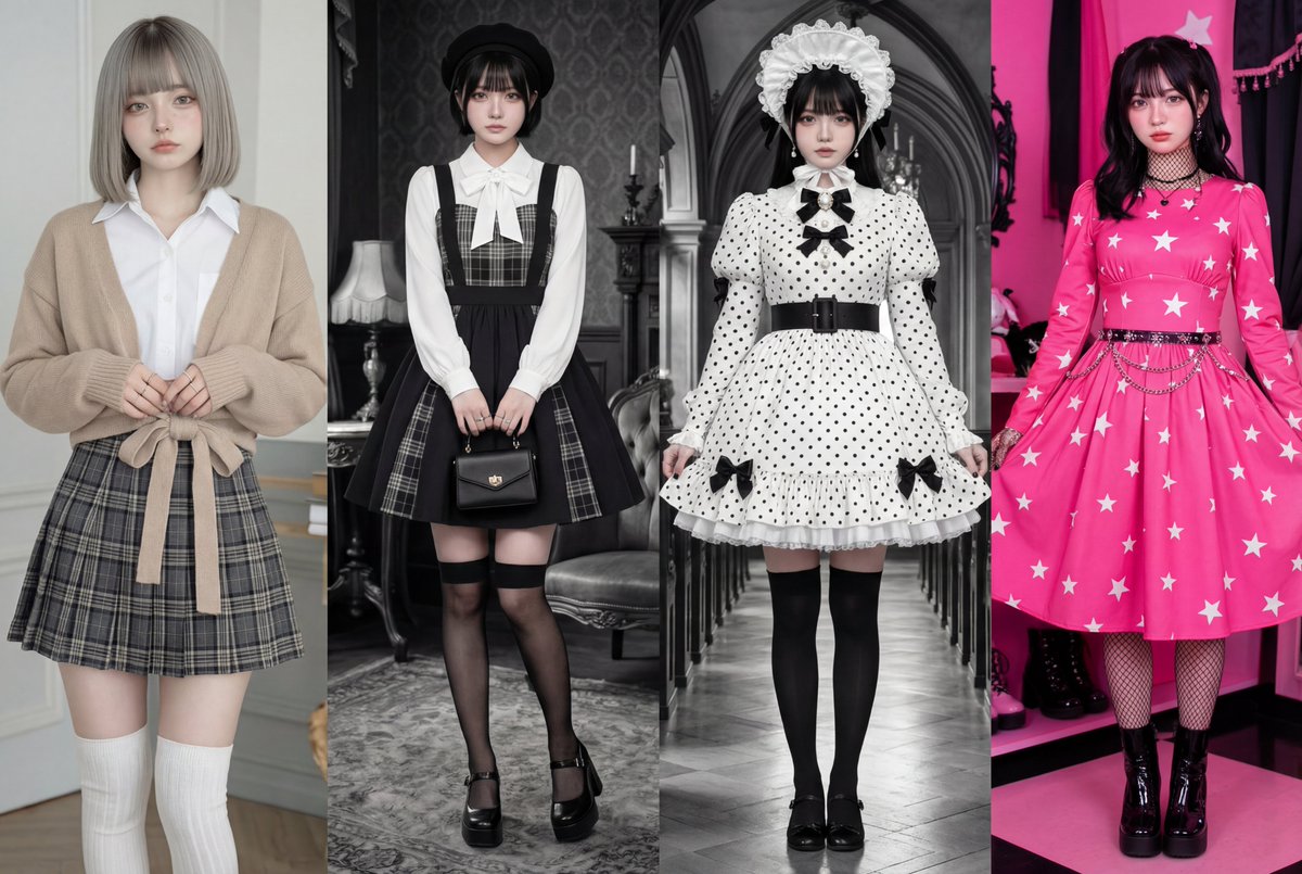Four-Panel Fashion Color Showcase