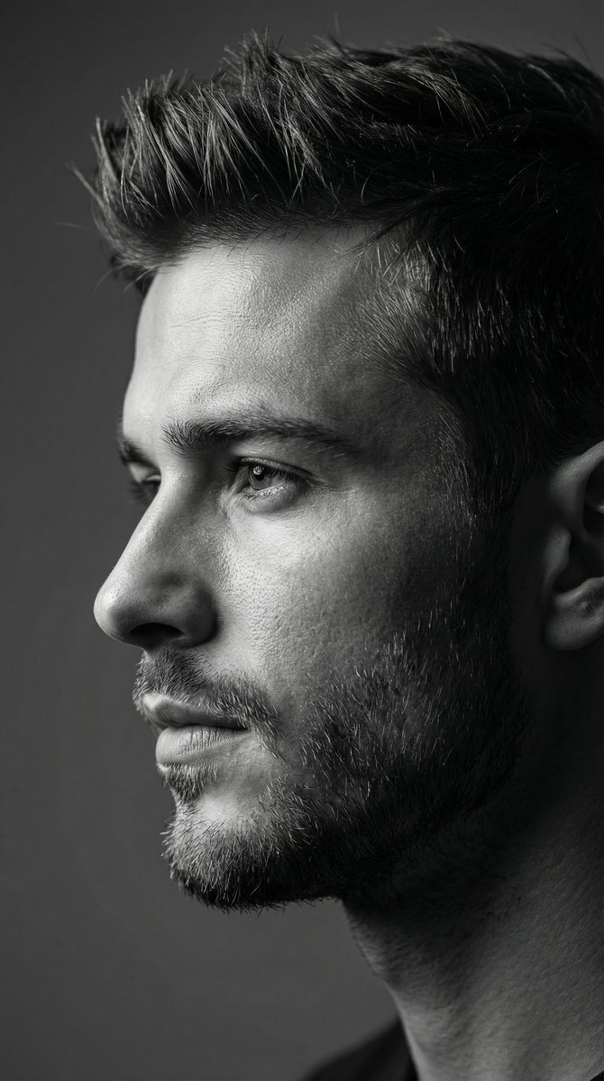 Dramatic Black-and-White Portrait
