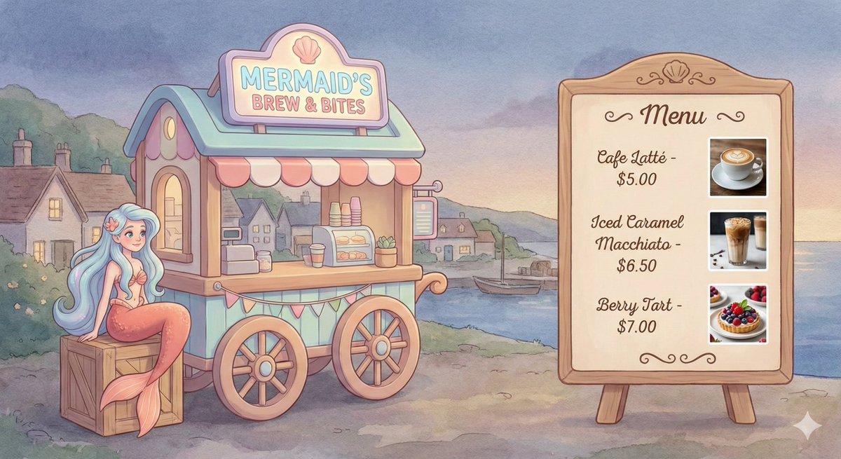 Whimsical Mermaid Café Wagon
