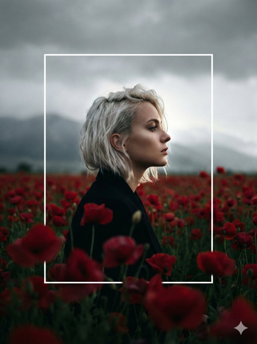 Platinum Muse in Crimson Bloom
