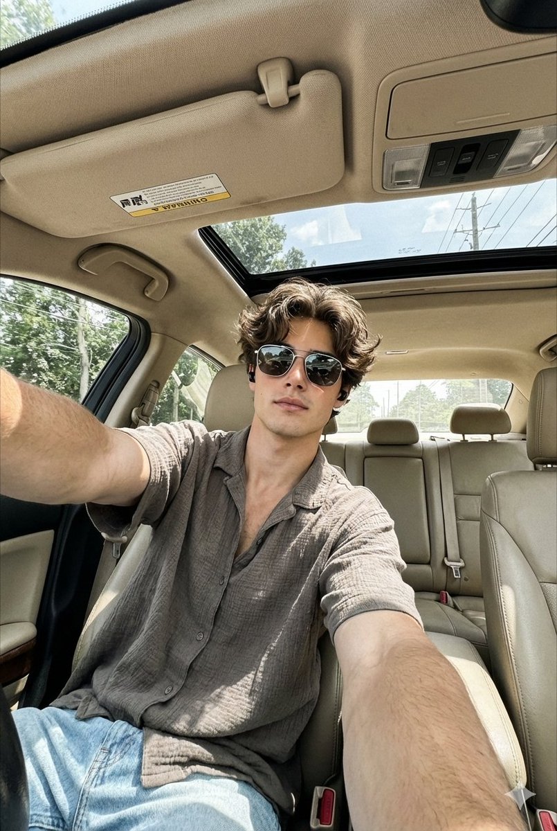 Authentic Car Wide-Angle Selfie
