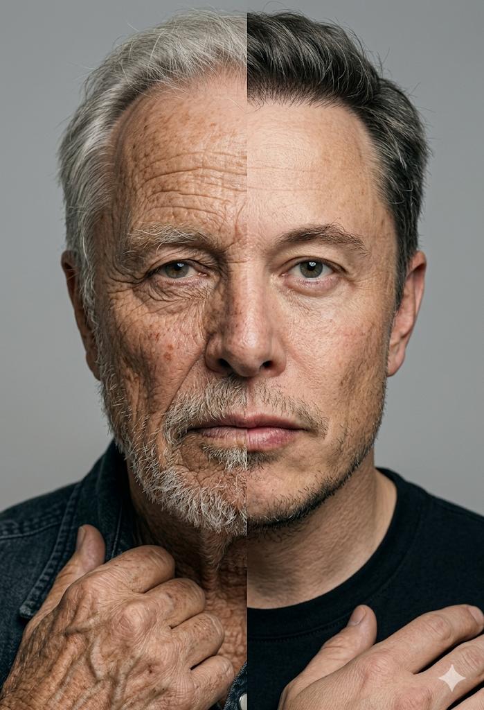 Hyper-Realistic Age Split Portrait