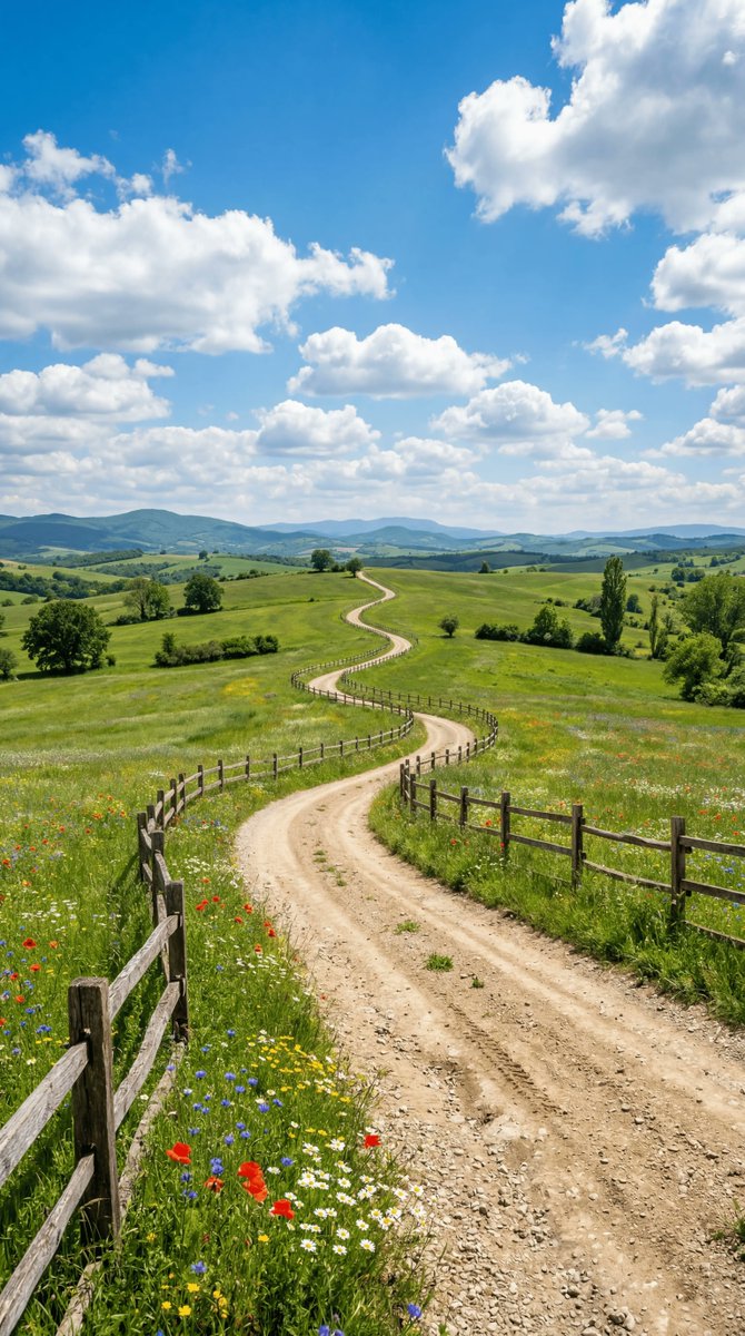 Endless Sun-Baked Dirt Road