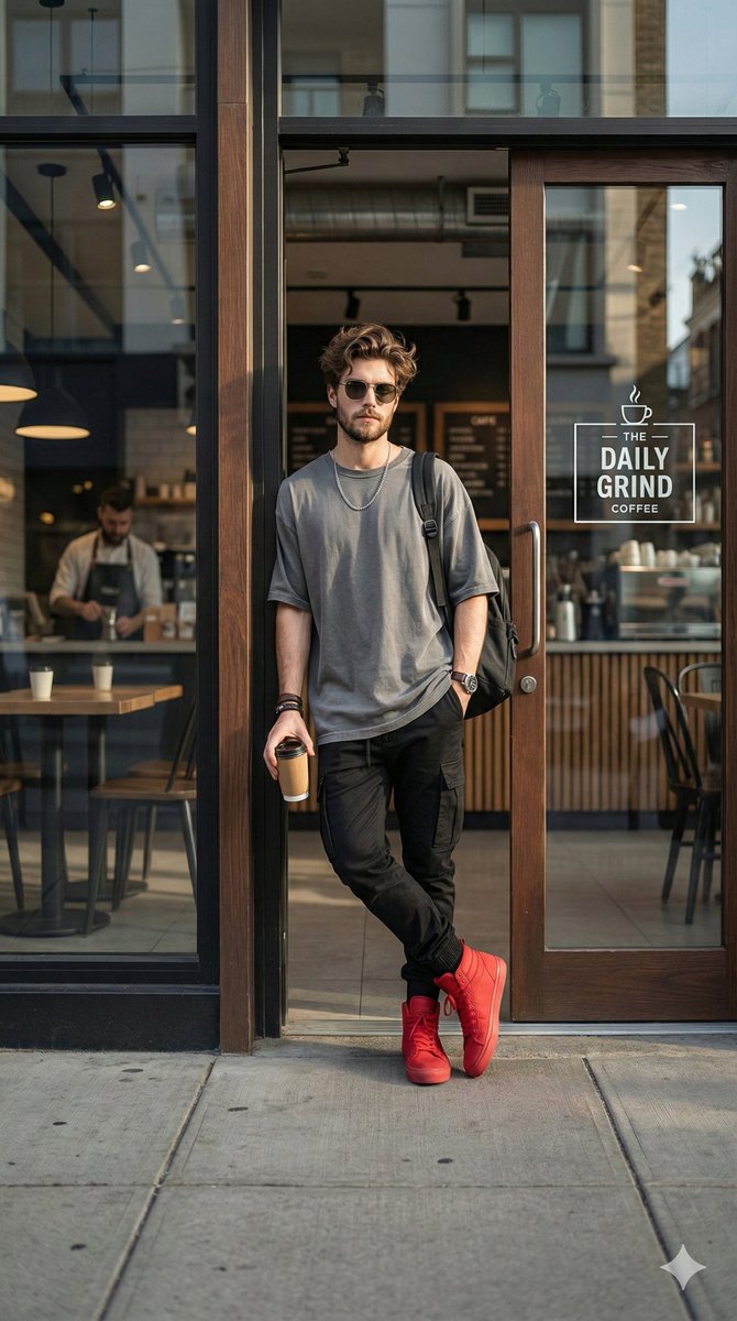 Urban Streetwear Cafe Portrait