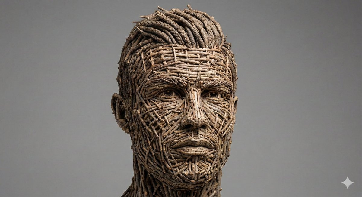 Woven Twig Hyper-Realistic Portrait