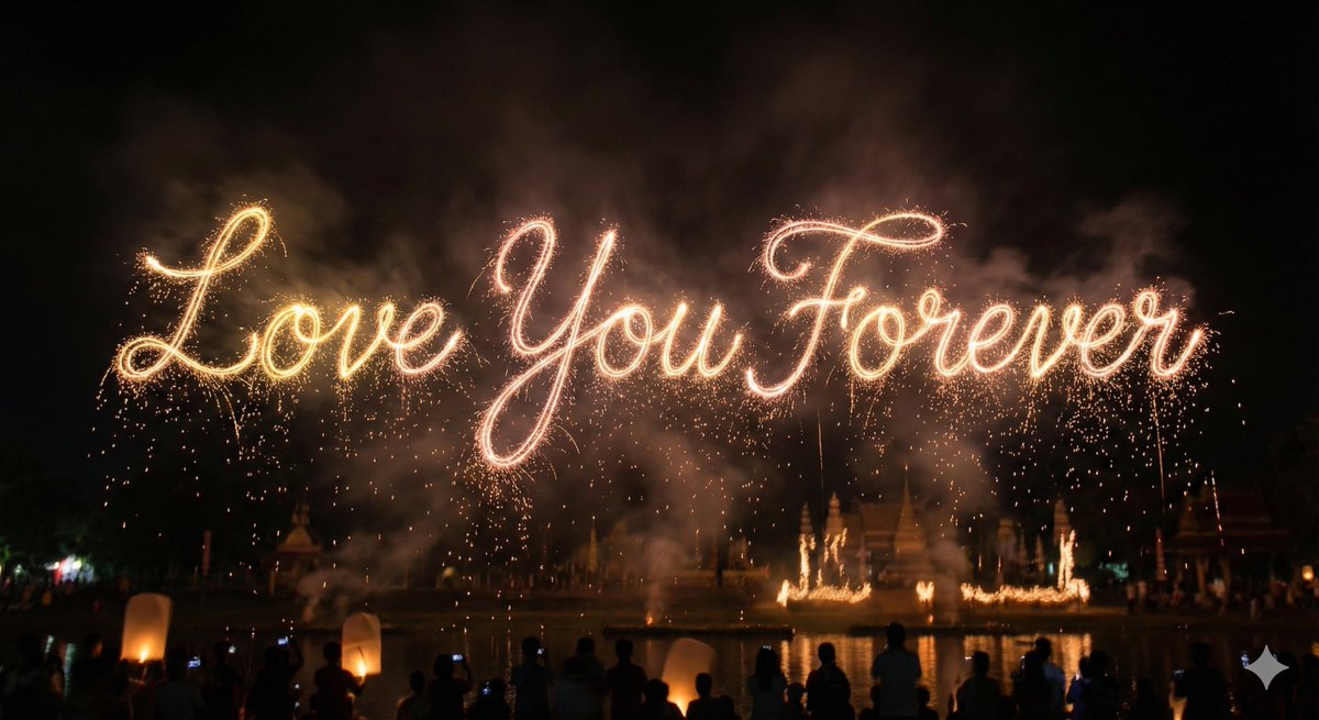 Glowing Fireworks Handwritten Message
