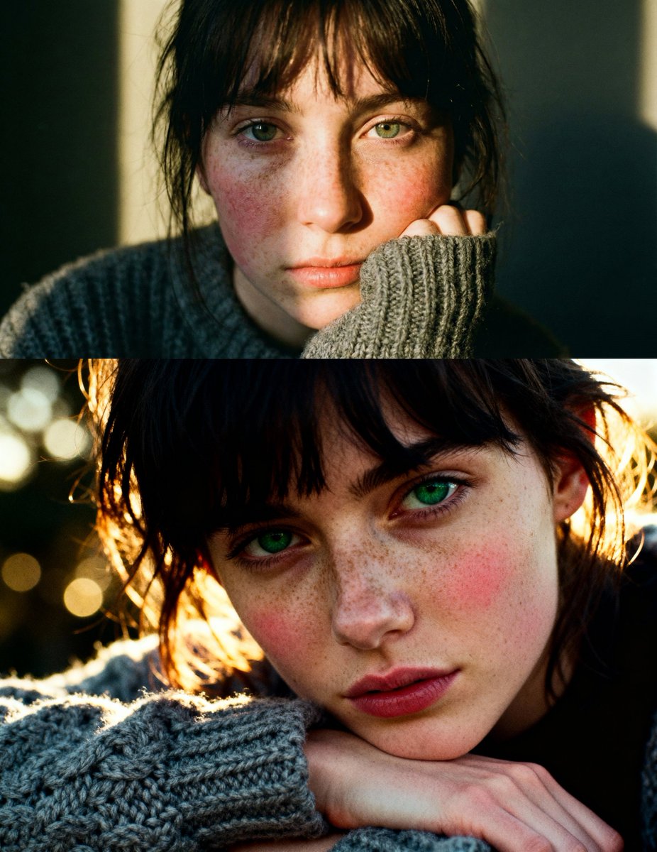 Cinematic Green Eyes Portrait