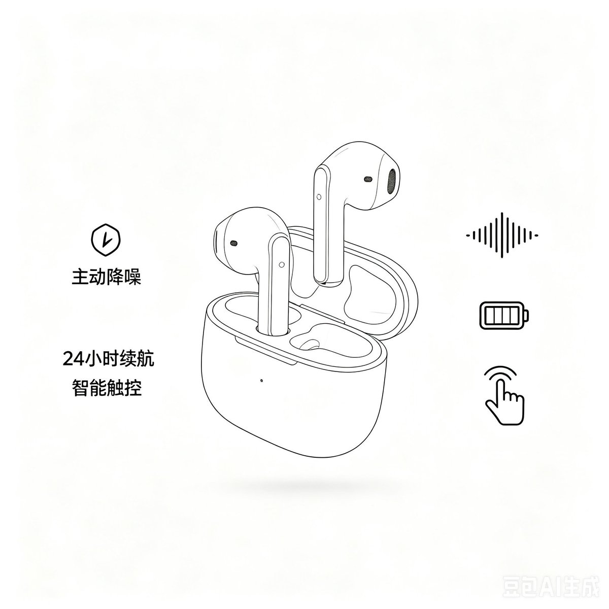Minimalist Wireless Earphones E-commerce Image