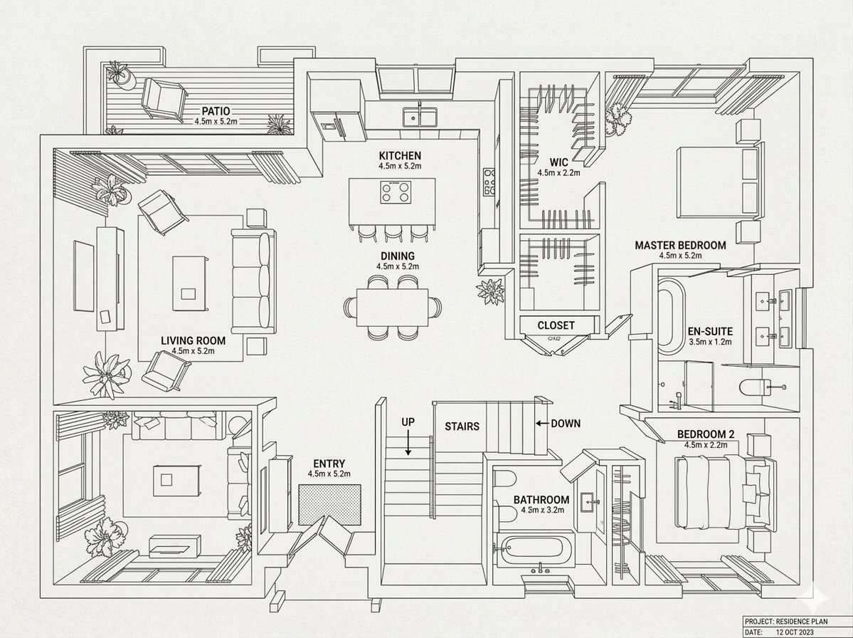 Home Interior To Blueprint Floor Plan