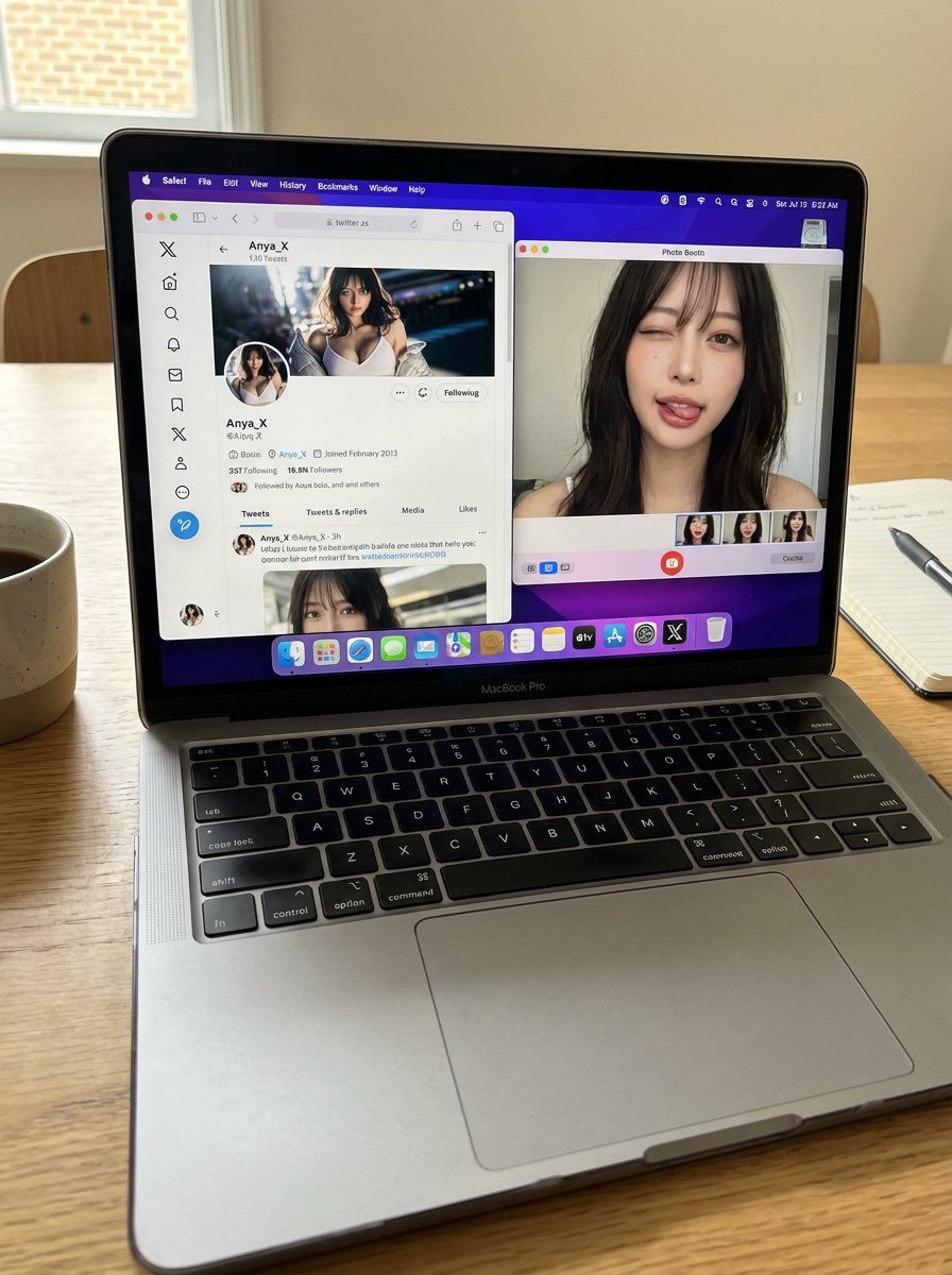 MacBook Pro Desk Selfie Moment