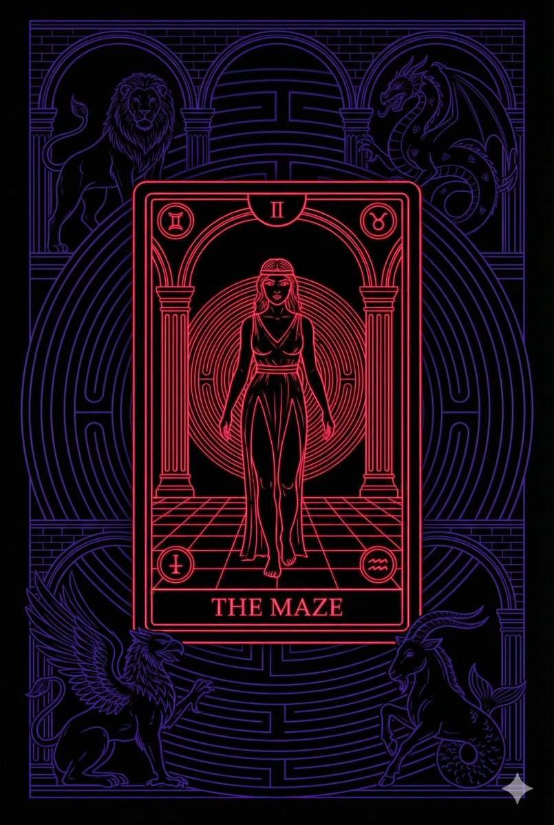 Naked-Eye 3D Tarot Line Art