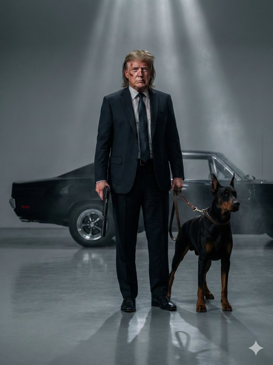 Neo-Noir Hitman with Doberman
