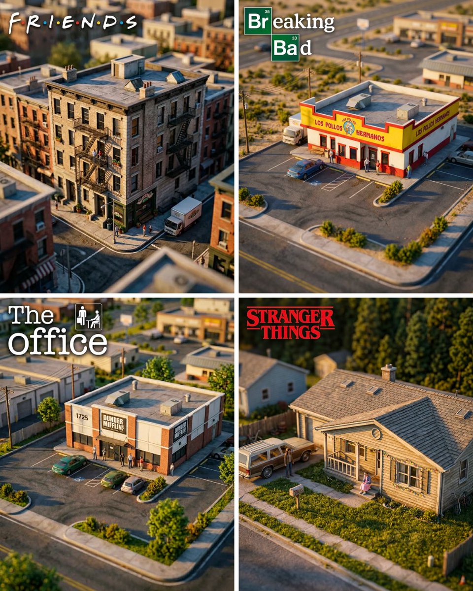 Miniature Diorama Golden Hour Architecture