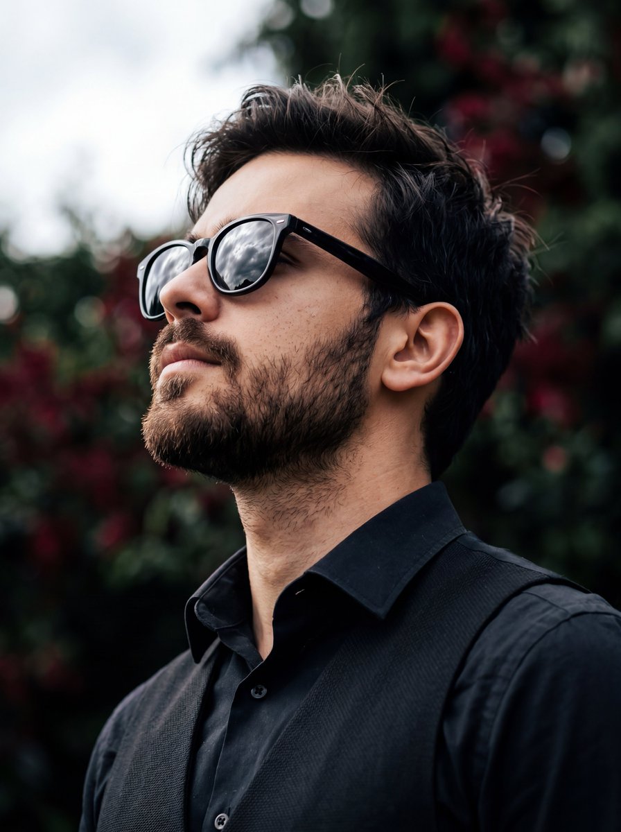 Stylish Sunglasses Profile Portrait