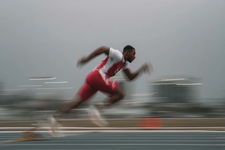 Dynamic Blurred Sportswear Silhouette