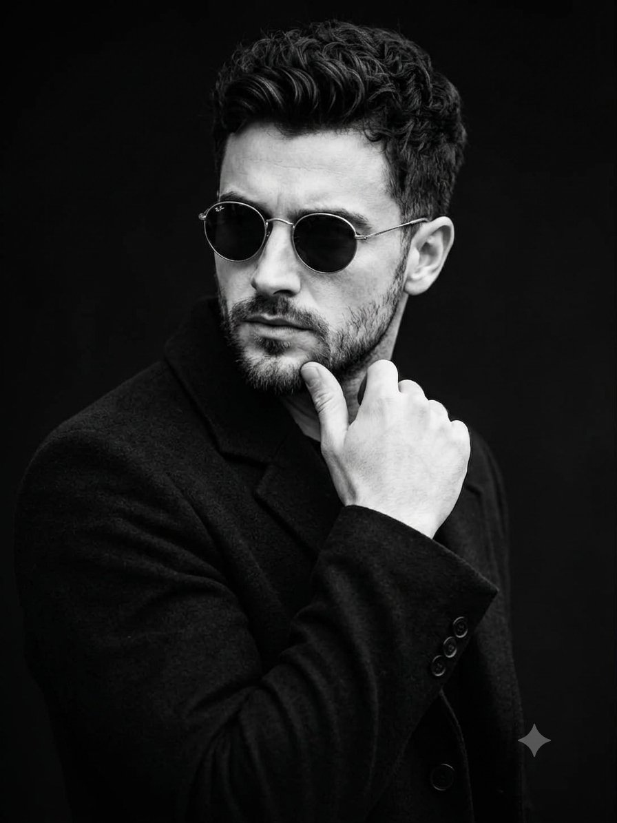 Dramatic Black and White Portrait