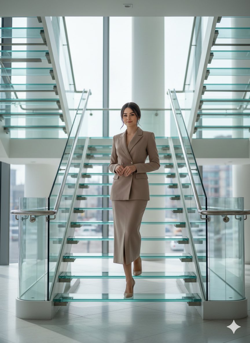 Glass Stair Editorial Elegance