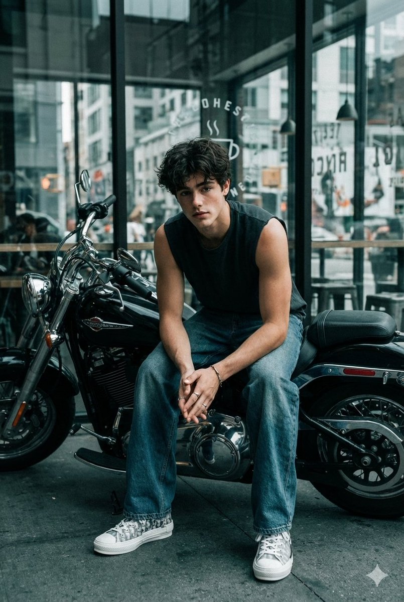 Cinematic Biker Street Portrait