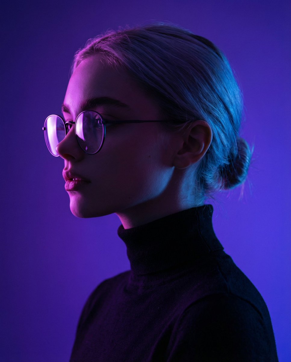 Neon Cinematic Side Portrait