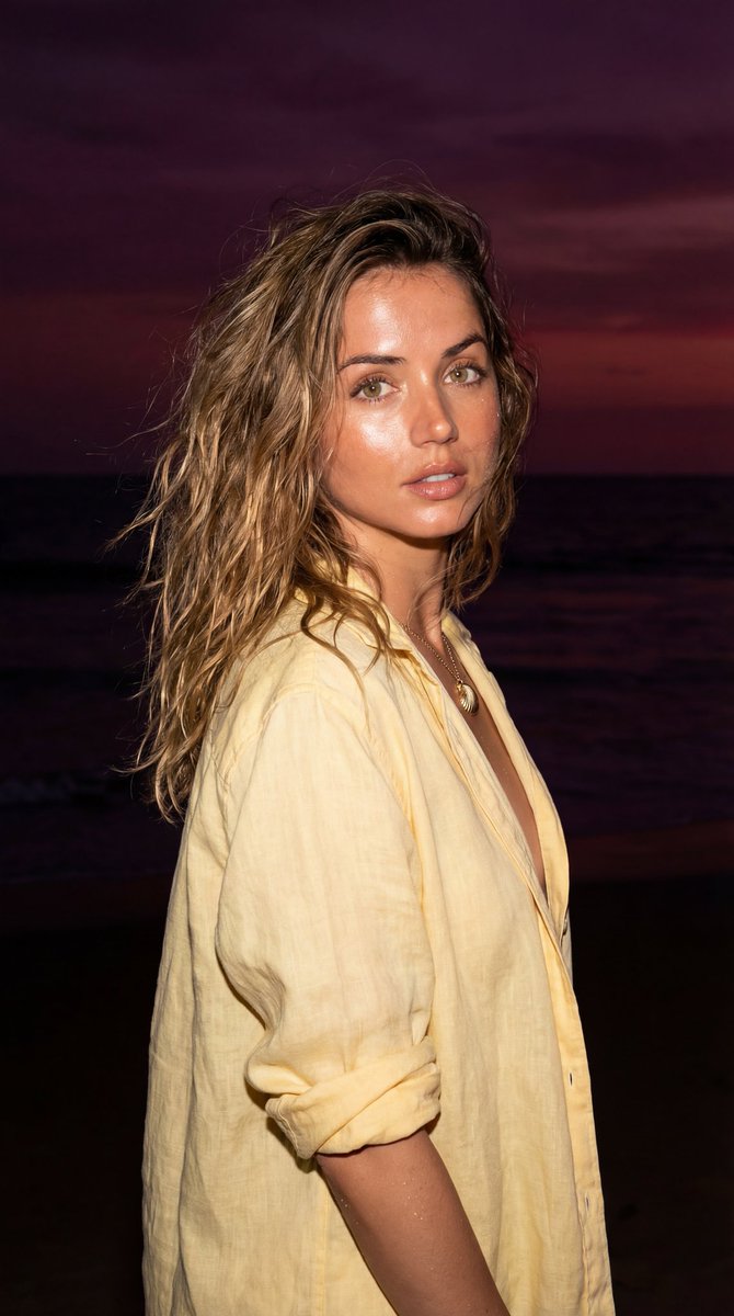 Sunset Flash Portrait on Dark Beach