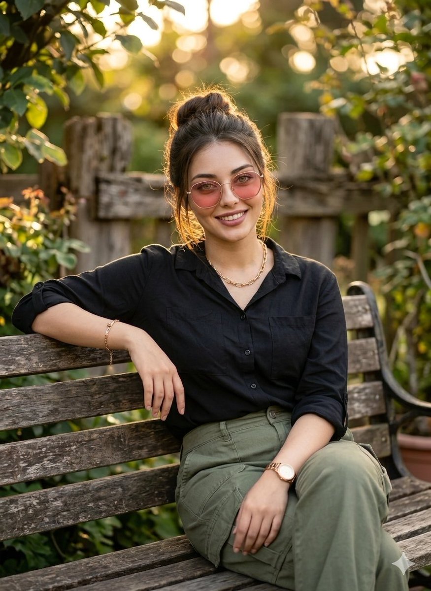Golden Hour Bench Portrait