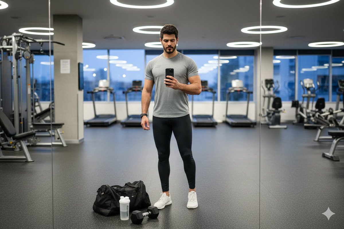 Minimalist Gym Mirror Selfie Aesthetic