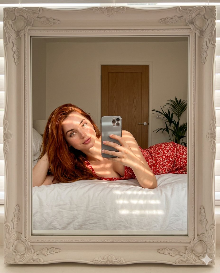Aesthetic Red Hair Mirror Selfie