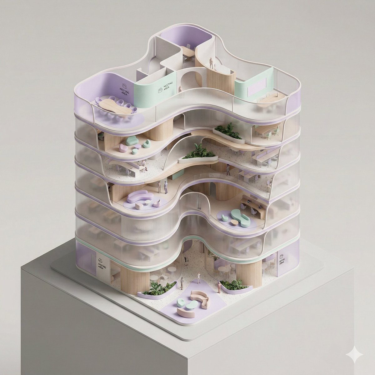 Organic Office Tower Diorama