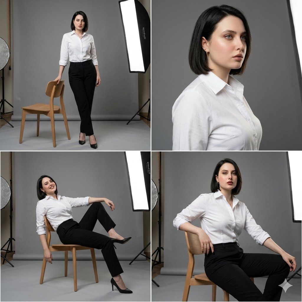Studio Fashion Four-Shot Collage