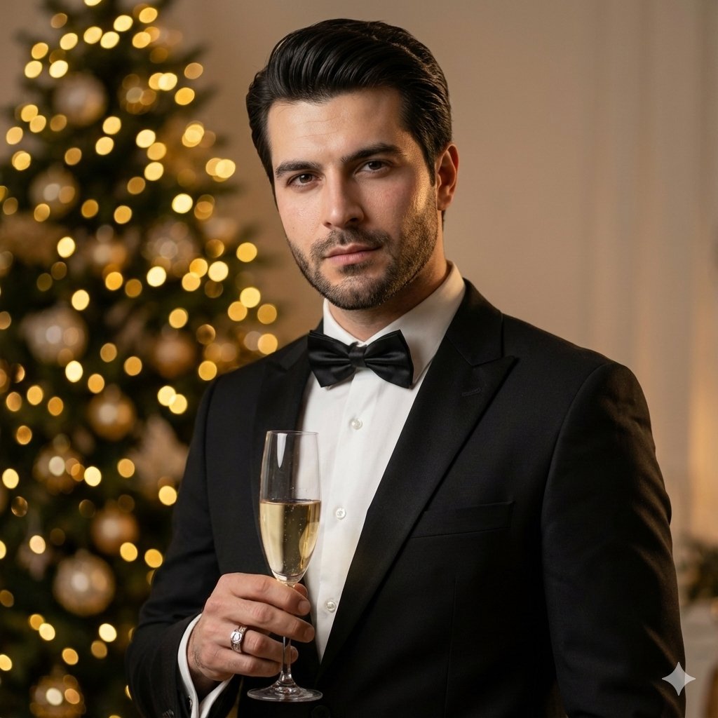 Festive Tuxedo Cinematic Portrait