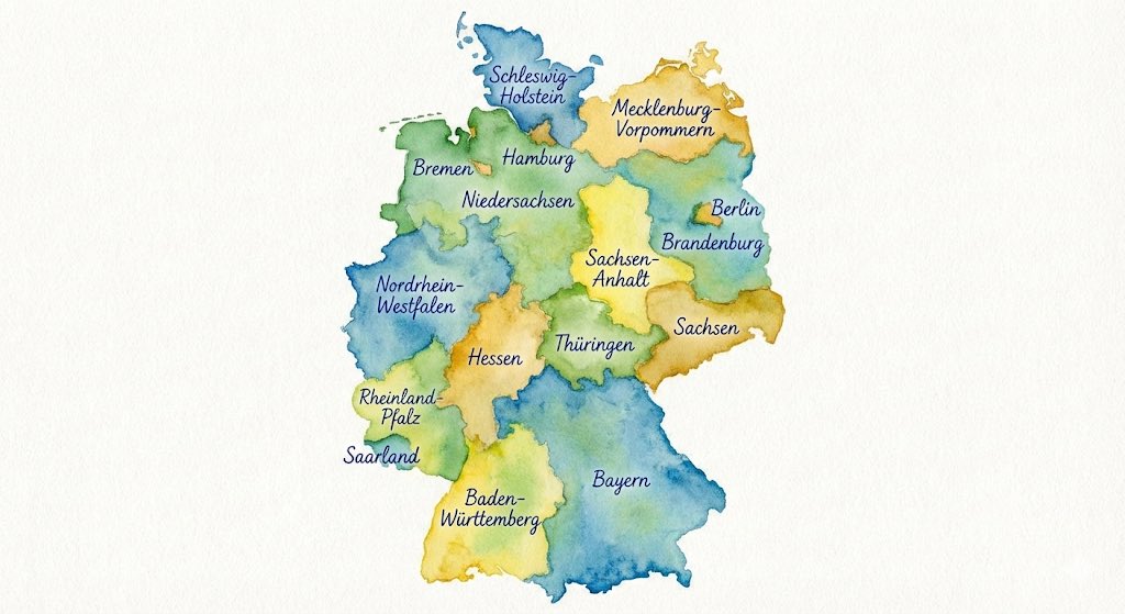 Germany Watercolor Map Art
