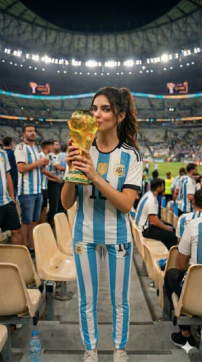Argentina Woman Kisses World Cup Trophy