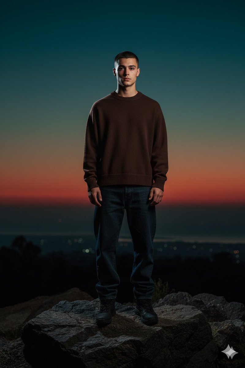 Blue Hour Male Portrait at Dusk