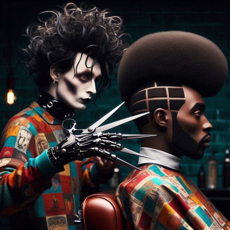Edward Scissorhands Trims Quirky Afro