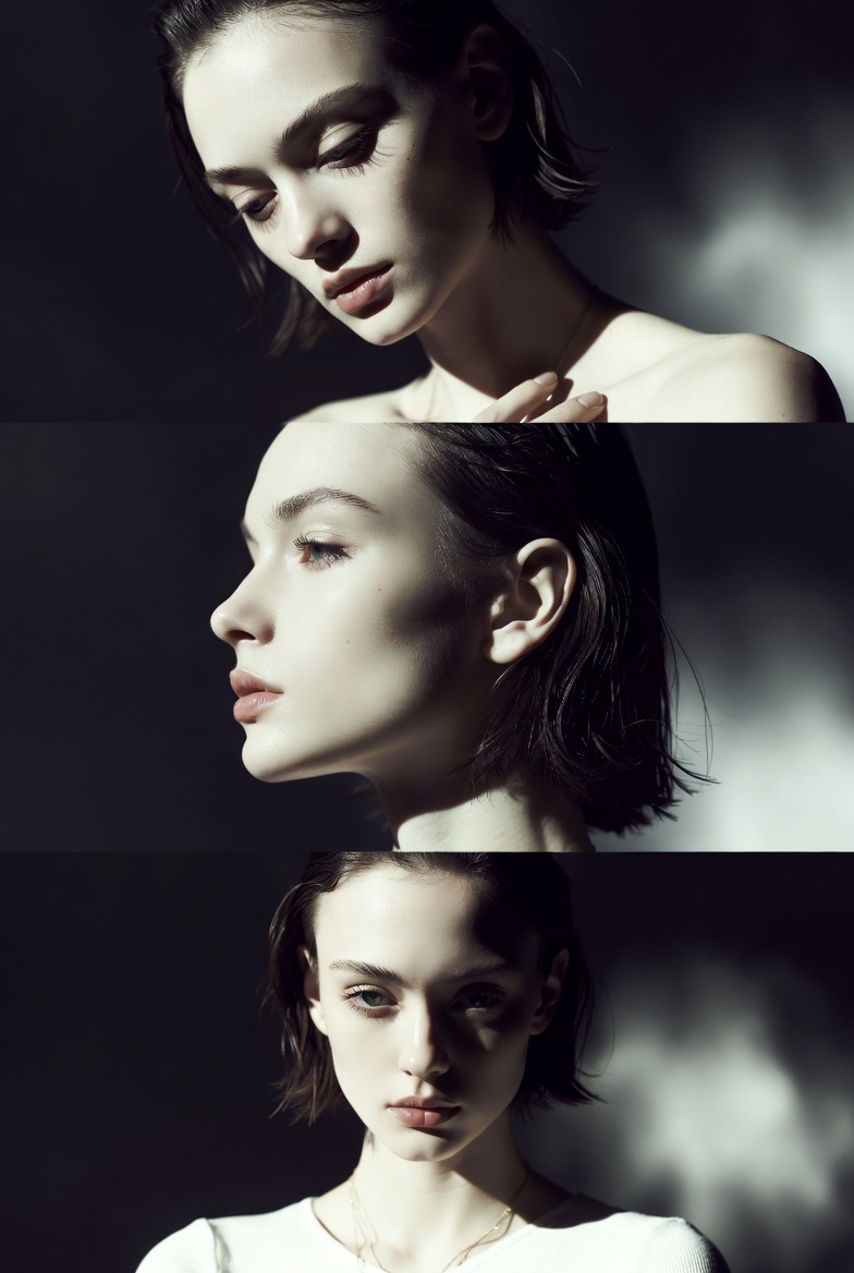 Minimalist Fashion Triptych Portrait
