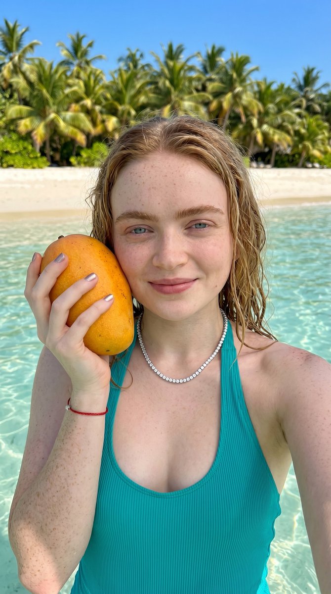 Tropical Beach Selfie Portrait