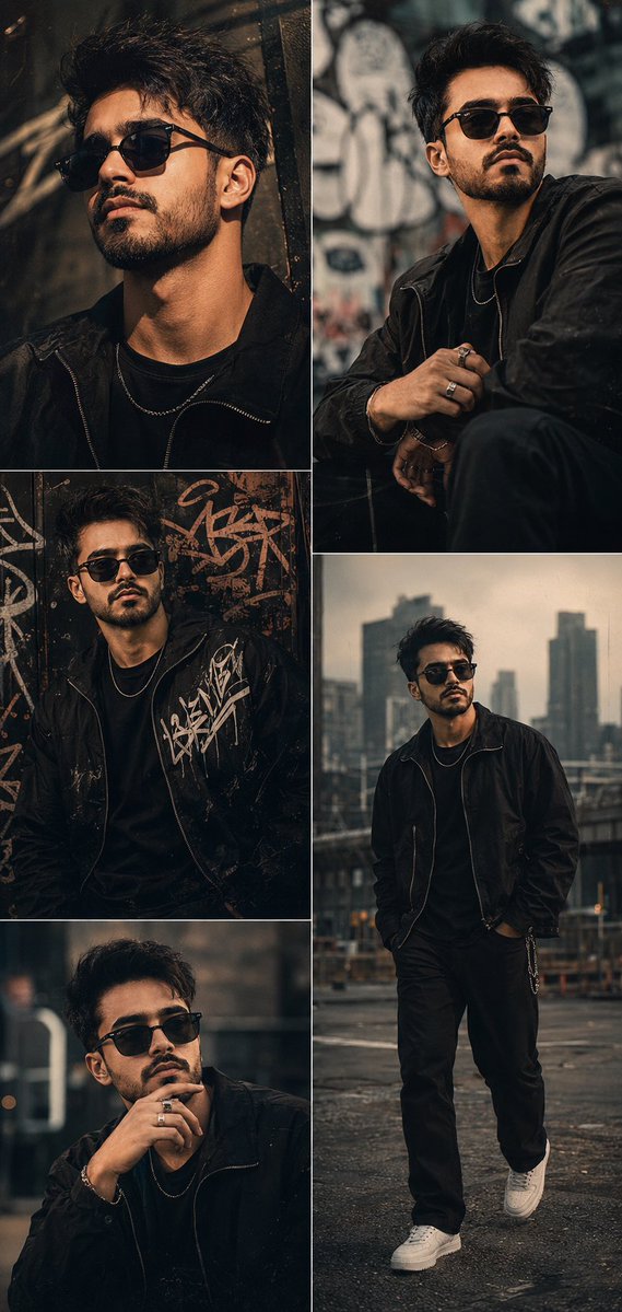Cinematic Male Portrait Collage Editorial
