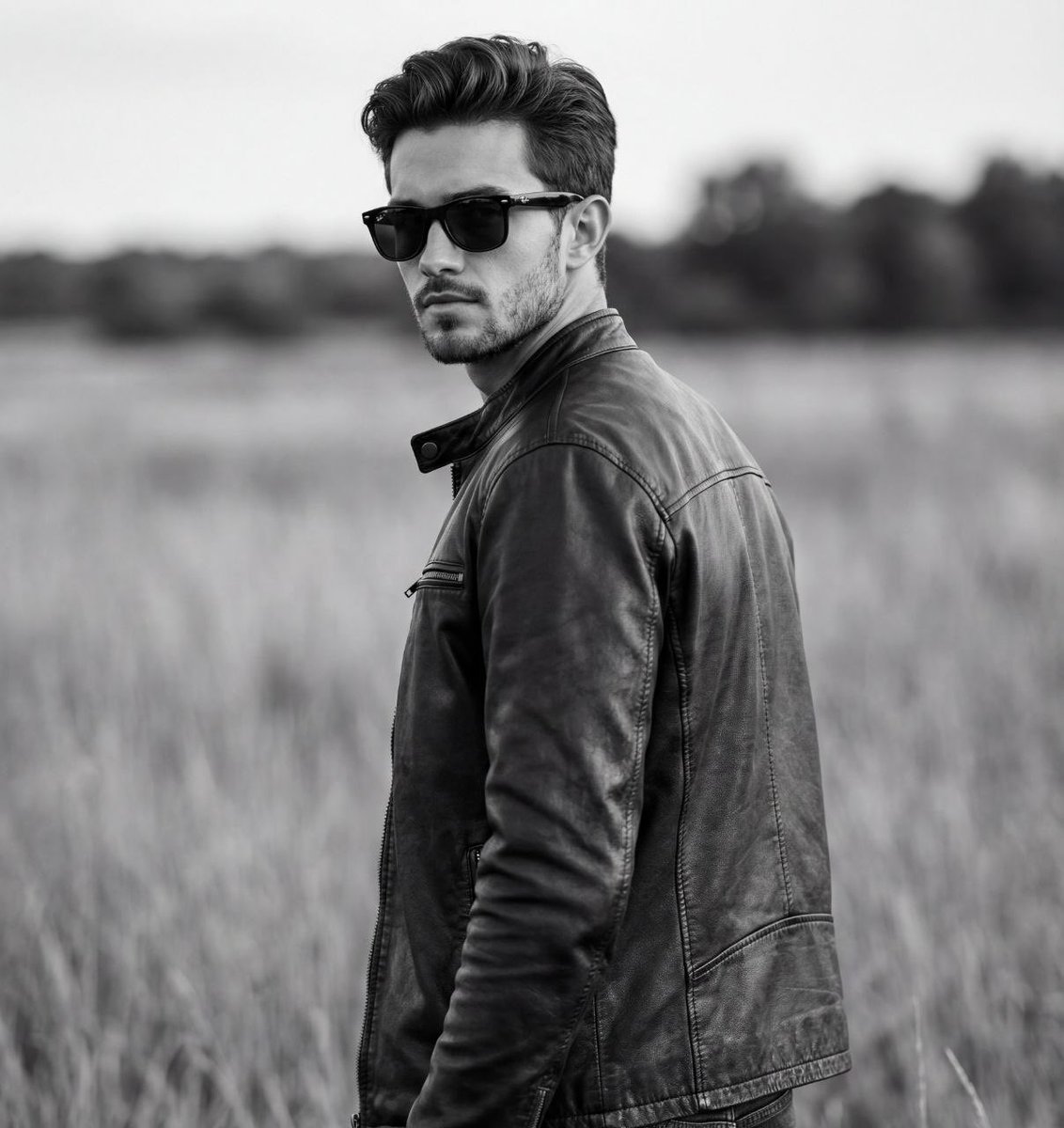 Cinematic Black White Fashion Portrait