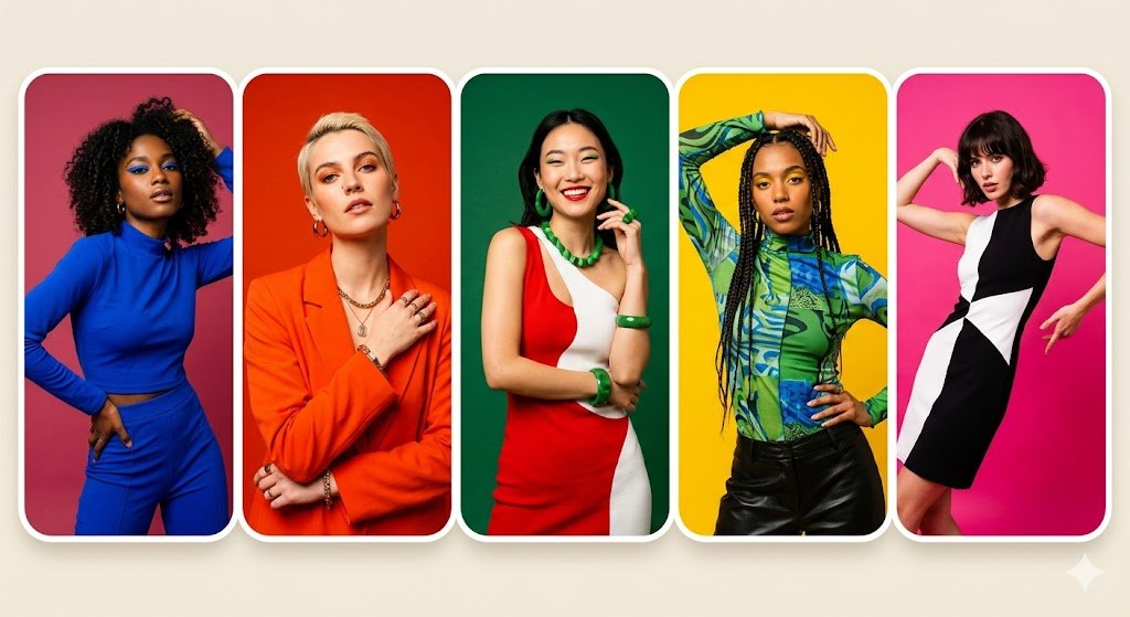 Colorful Fashion Portrait Collage