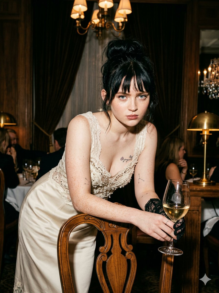 Vintage Restaurant Flash Portrait