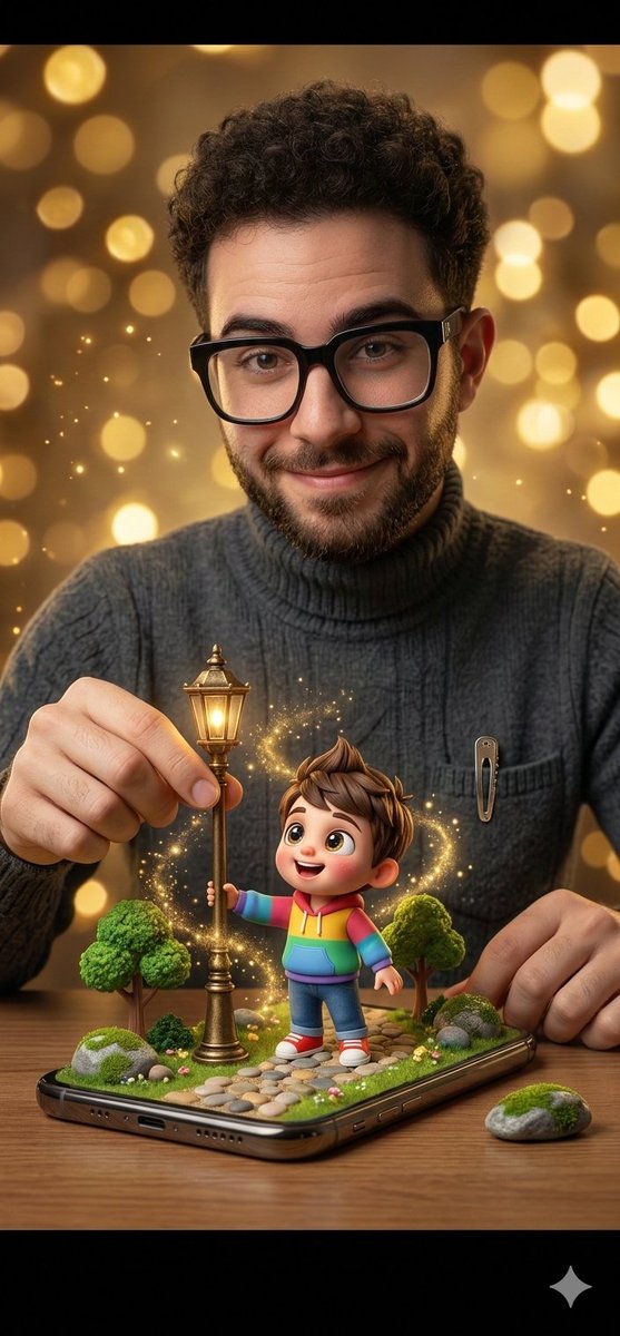 Cartoon Boy Emerging From Phone