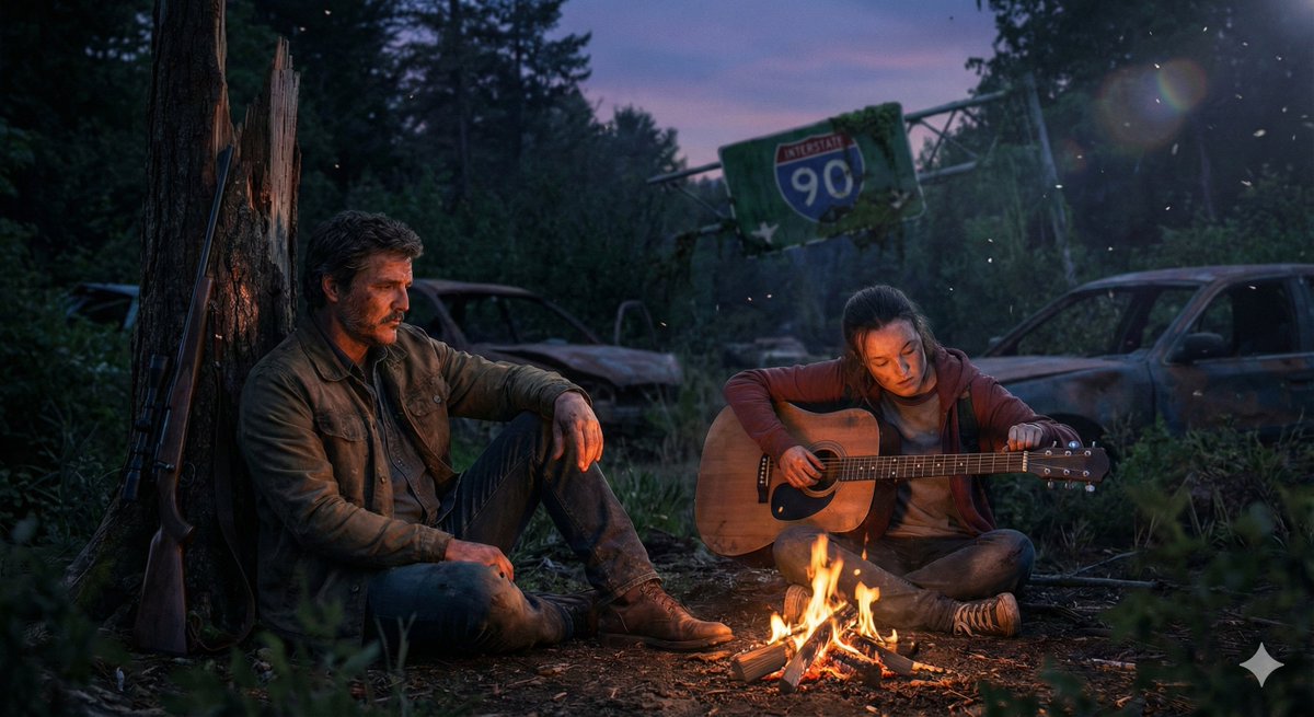 Last of Us Campfire Dusk Scene