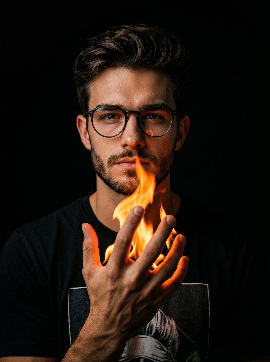 Cinematic Portrait with Flame