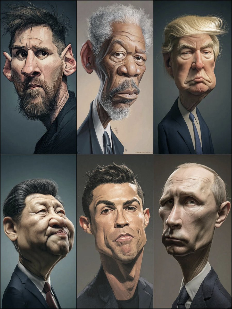 Stern Caricature in Studio Light