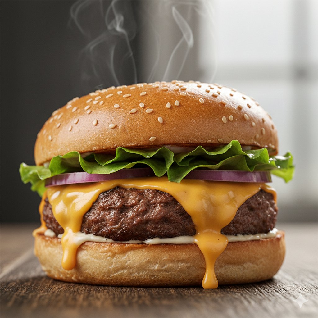 Juicy Macro Beef Burger Photography