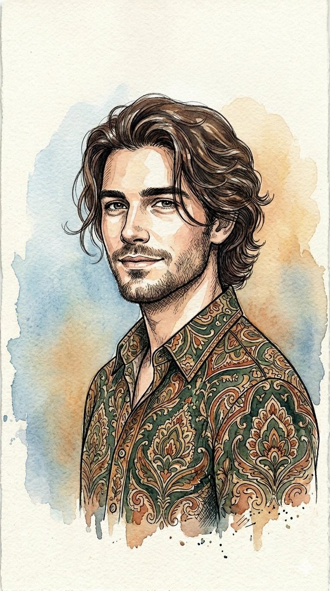Ethereal Watercolor Portrait Illustration