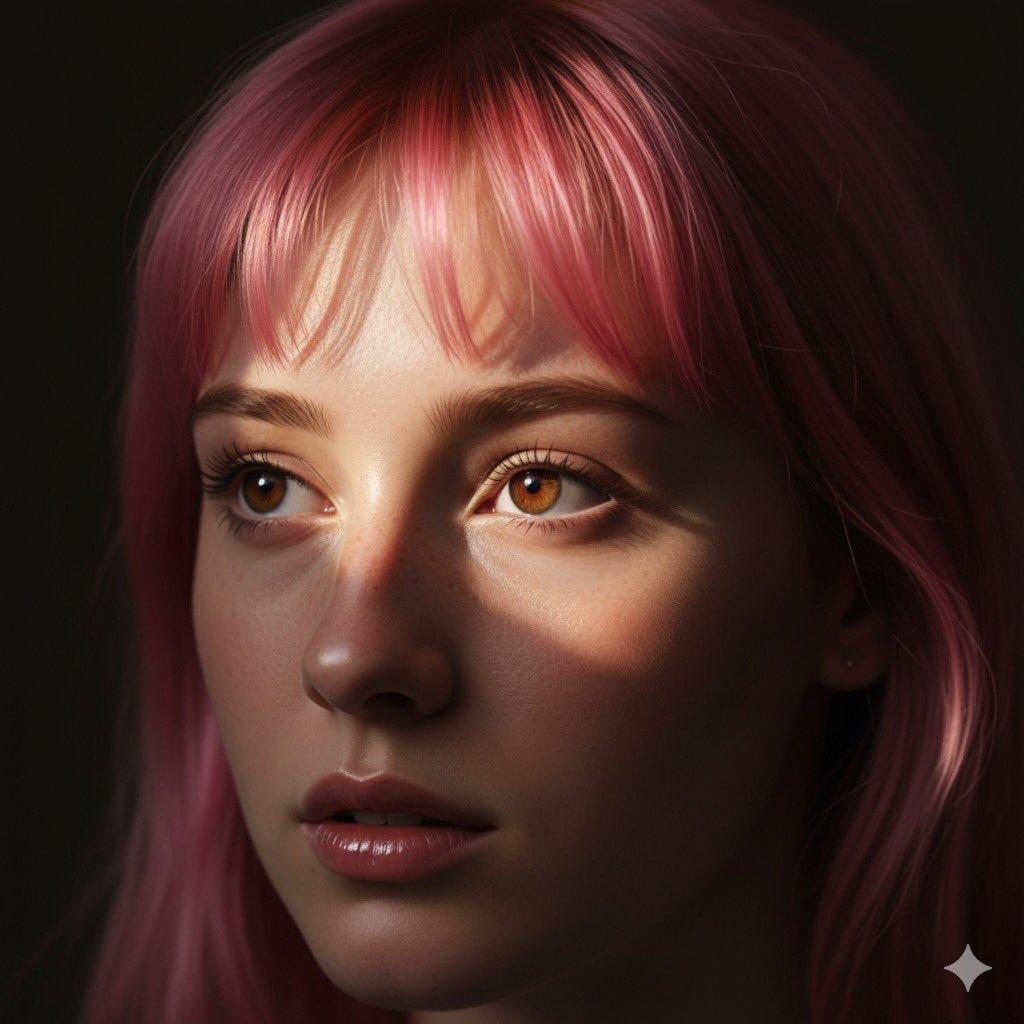 Dreamy Pink Girl Close-up